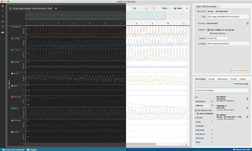 LabChart Lightning Data acquisition and analysis software ADInstruments